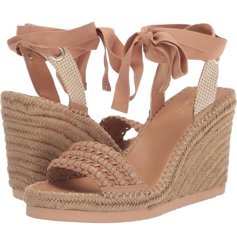 Vince Camuto Women's Brisshel Ankle-Tie Espadrille Platform Wedge Sandal